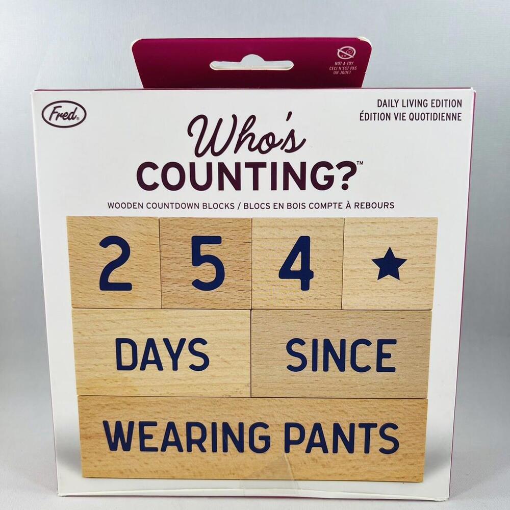Fred 'Who's Counting' Wooden Countdown Blocks Daily Living Edition